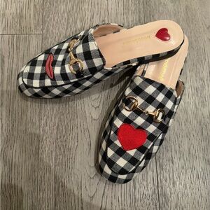 Stylish Black and White Checkered Women's Loafers